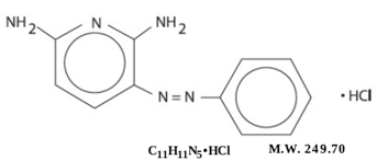 Pyridium® (phenazopyridine hydrochloride) Structural Formula Illustration